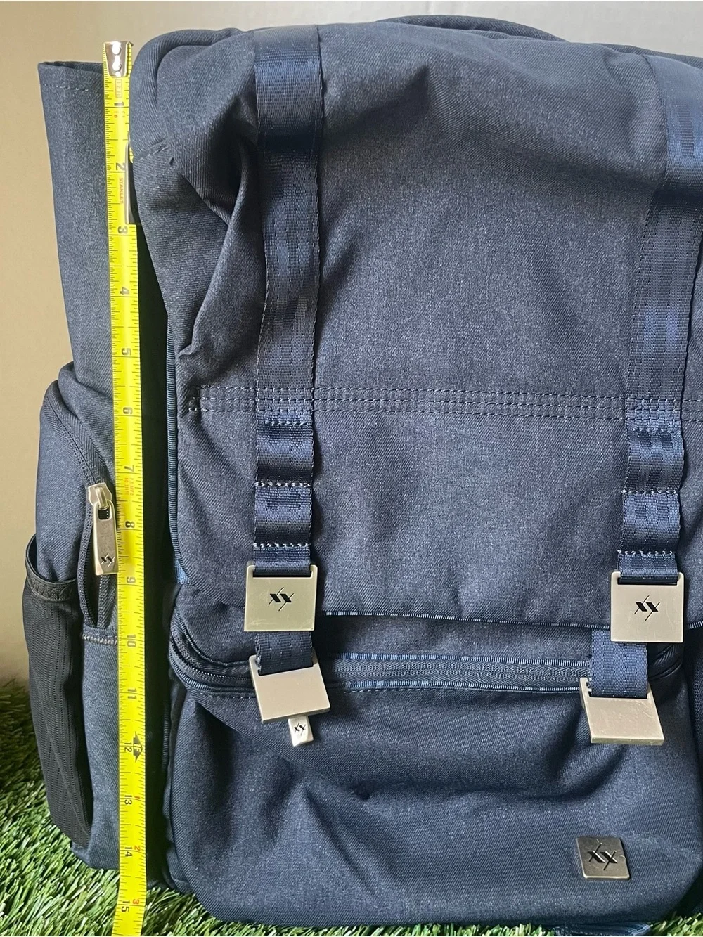 JuJuBe XY Hatch Navy Blue Diaper Bag Backpack with Changing Pad